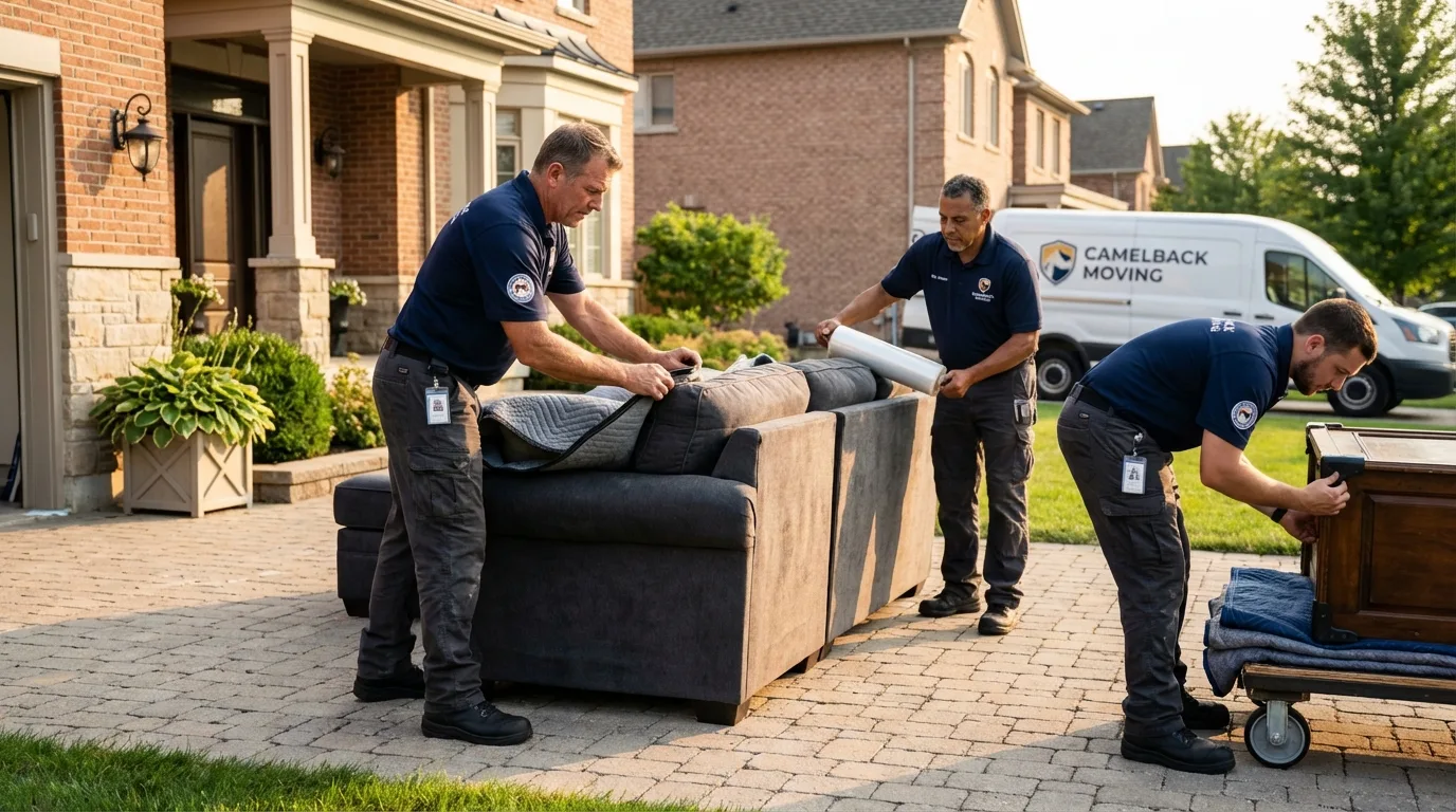 Large estate moving crew wrapping furniture in Tallapoosa, GA