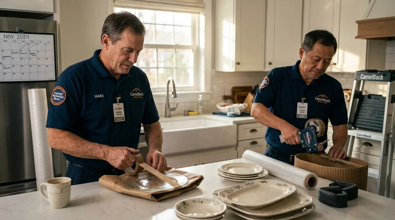 Professional crew packing kitchen dishware in Tallapoosa, GA